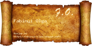 Fabinyi Olga névjegykártya
